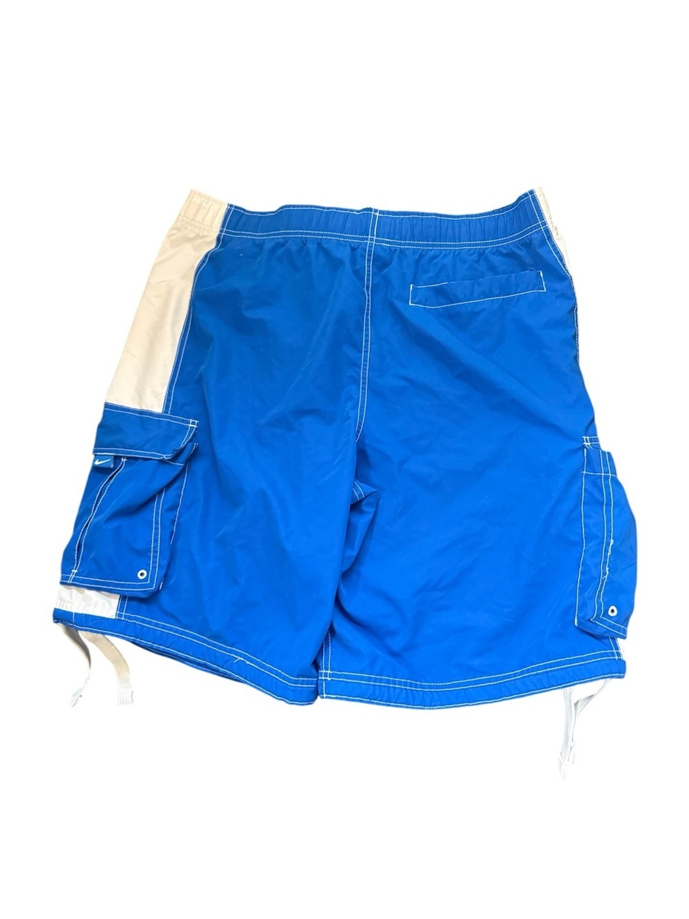 Nike Royal Blue Swim Cargo Shorts with White Accents - Picture 3 of 4